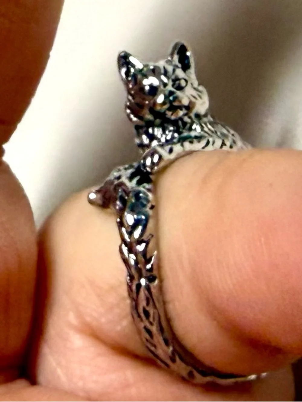 Silver Cat Wrap Ring - Cute Cat Jewelry for Cat Lovers